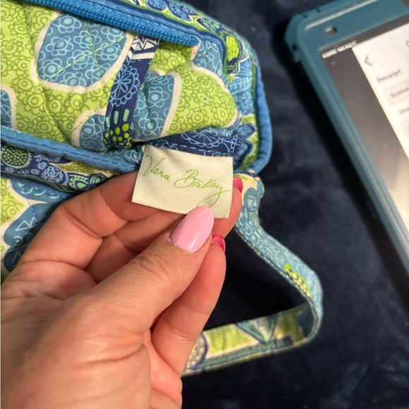 Vera Bradley Quilted Handbag – Blue & Green Floral Pattern - Picture 5 of 7